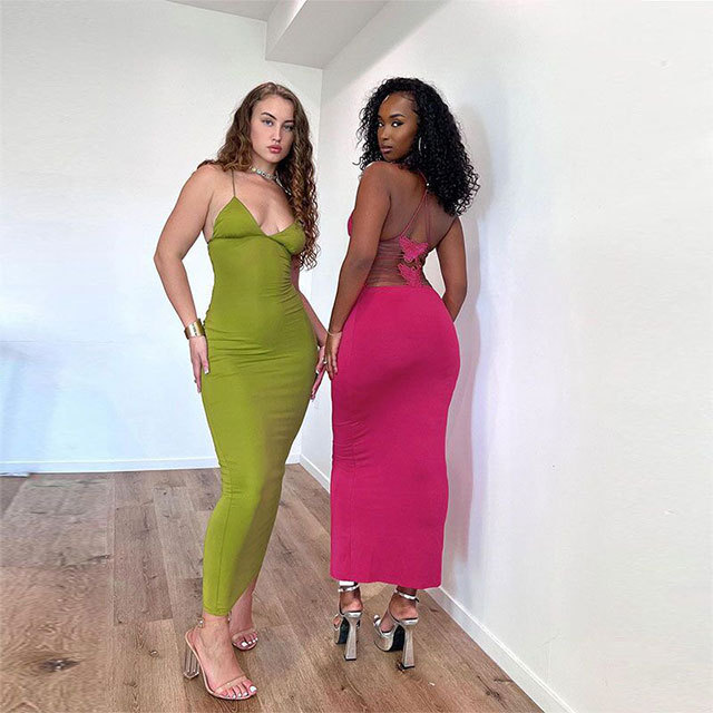 Backless Butterfly Maxi Dress