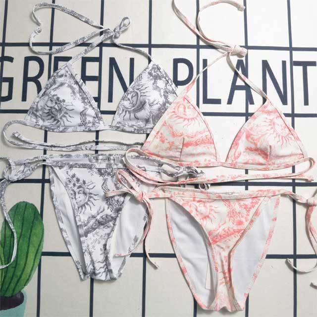 Printed Fashion Strappy Bikini Set