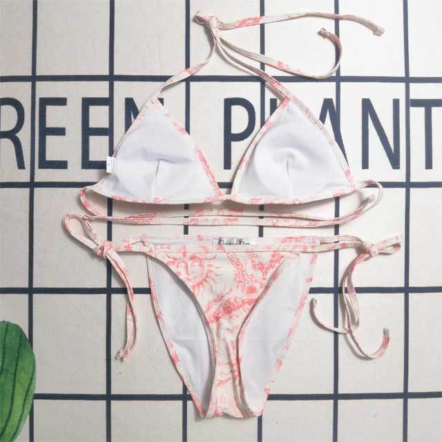 Printed Fashion Strappy Bikini Set
