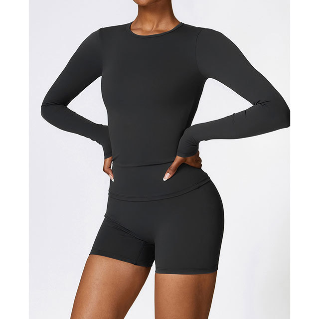 Long Sleeve Top Yoga Short Set