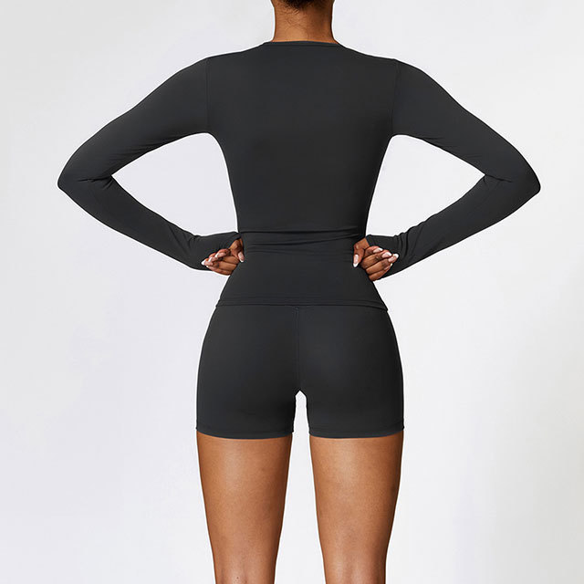 Long Sleeve Top Yoga Short Set