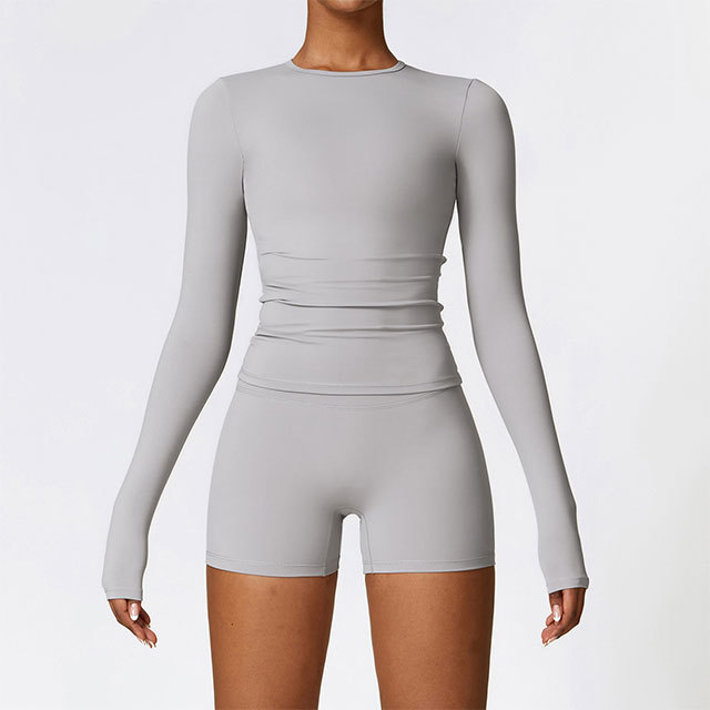 Long Sleeve Top Yoga Short Set