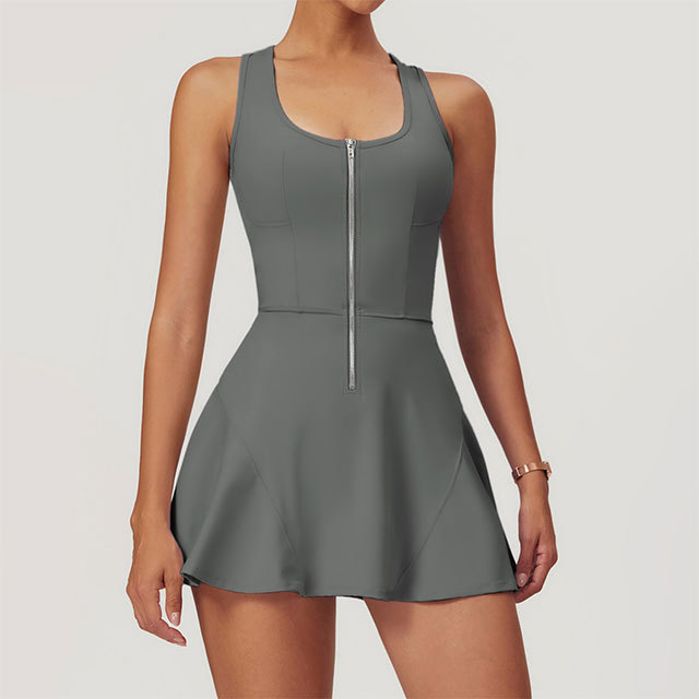 Sleeveless Zipper Up Tennis Dress