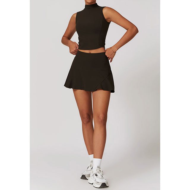 Casual Style Tank Top Mini Skirt Tennis Set