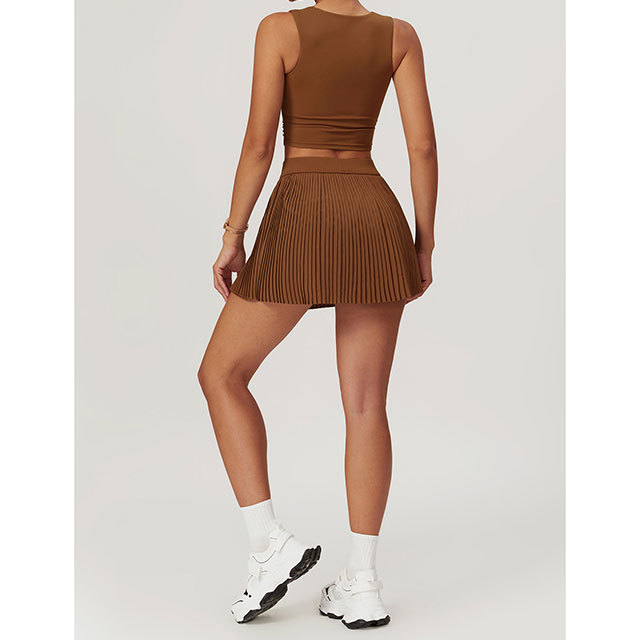 Tank Crop Top Pleated Mini Skirt Set