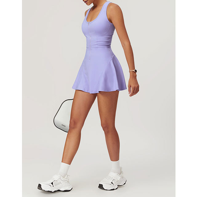 Sleeveless Zipper Up Tennis Dress