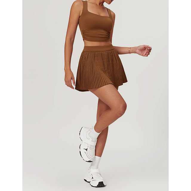 Tank Crop Top Pleated Mini Skirt Set