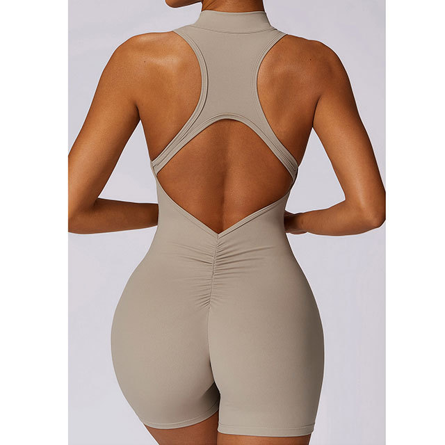 Hollow Out Sleeveless Yoga Romper