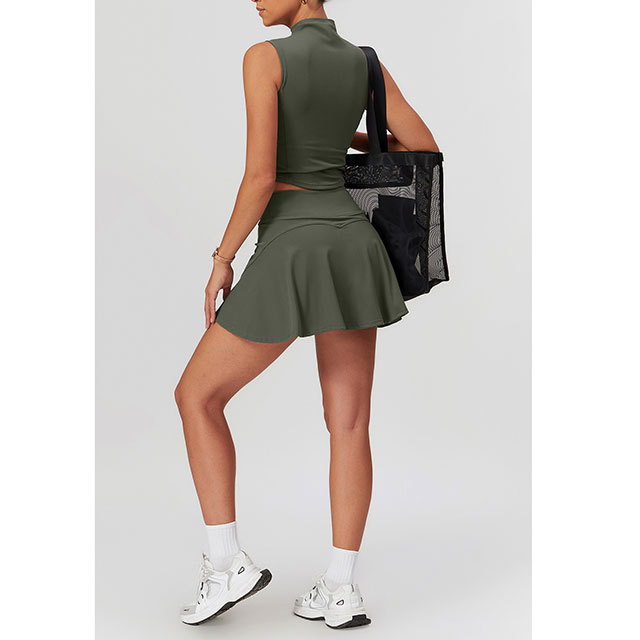 Casual Style Tank Top Mini Skirt Tennis Set