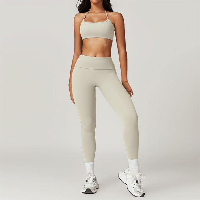 Halter Neck Bra Top Fitted Pant Set