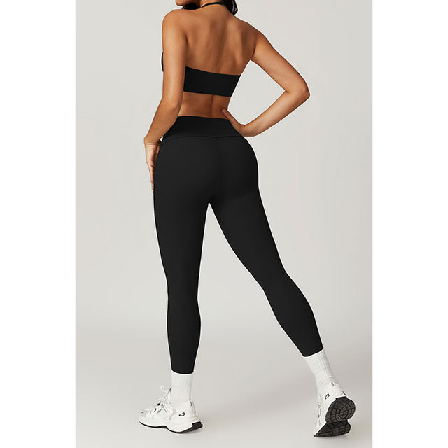 Halter Neck Bra Top Fitted Pant Set