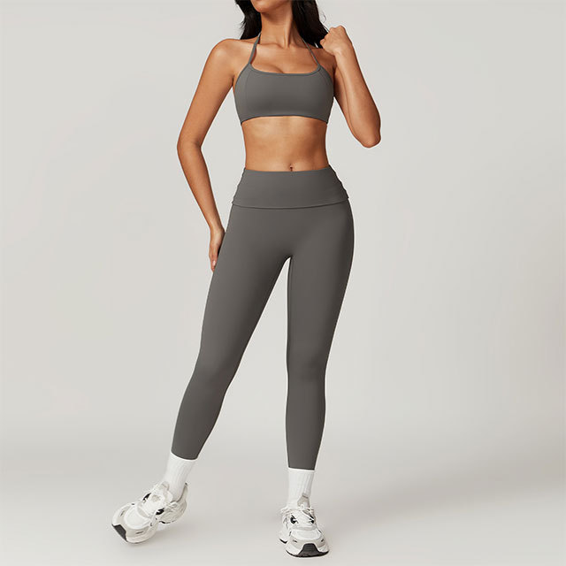 Halter Neck Bra Top Fitted Pant Set