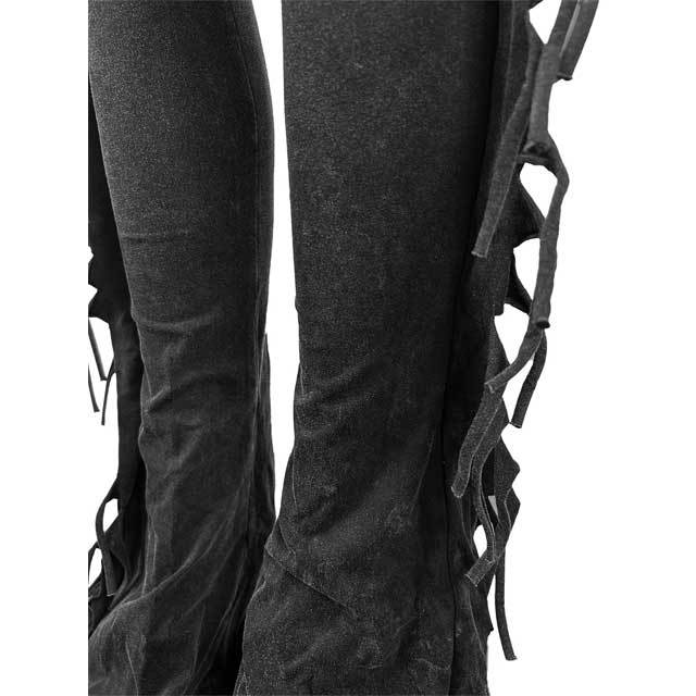 Washed Distressed Tassel Bell Pant