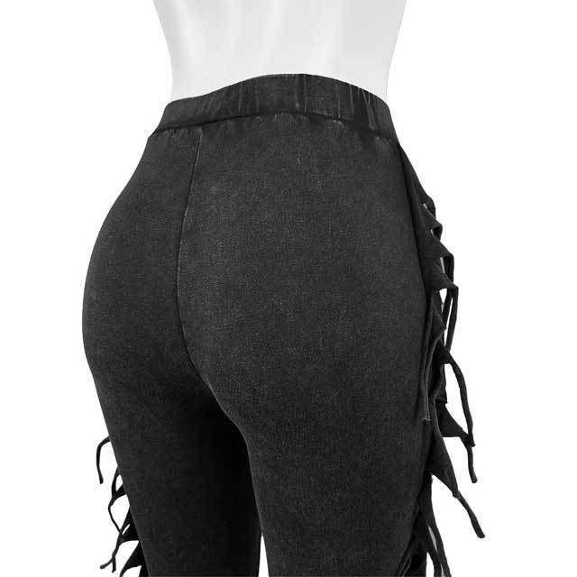 Washed Distressed Tassel Bell Pant