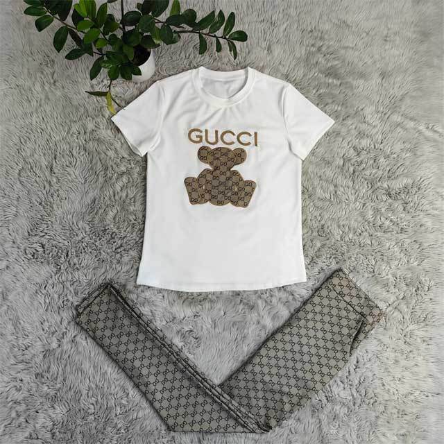 Embroidery Short Sleeve Casual Tracksuit Set