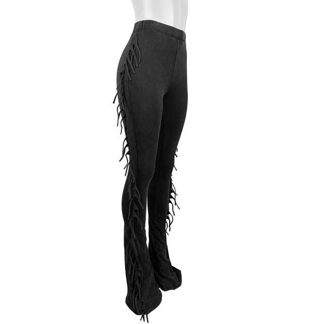 Washed Distressed Tassel Bell Pant