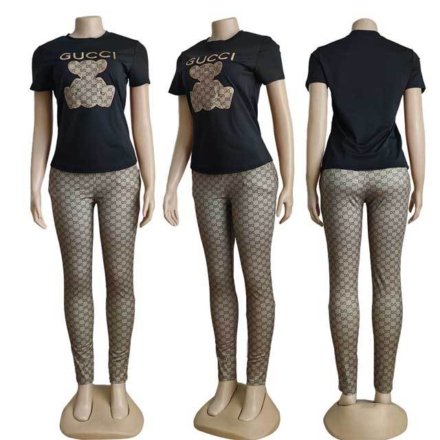Embroidery Short Sleeve Casual Tracksuit Set