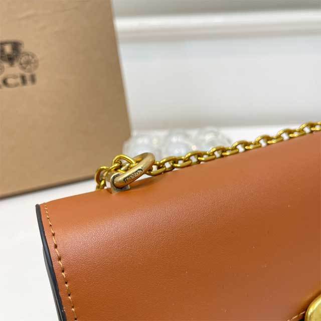 Printed Leather Chained Messenger Bag
