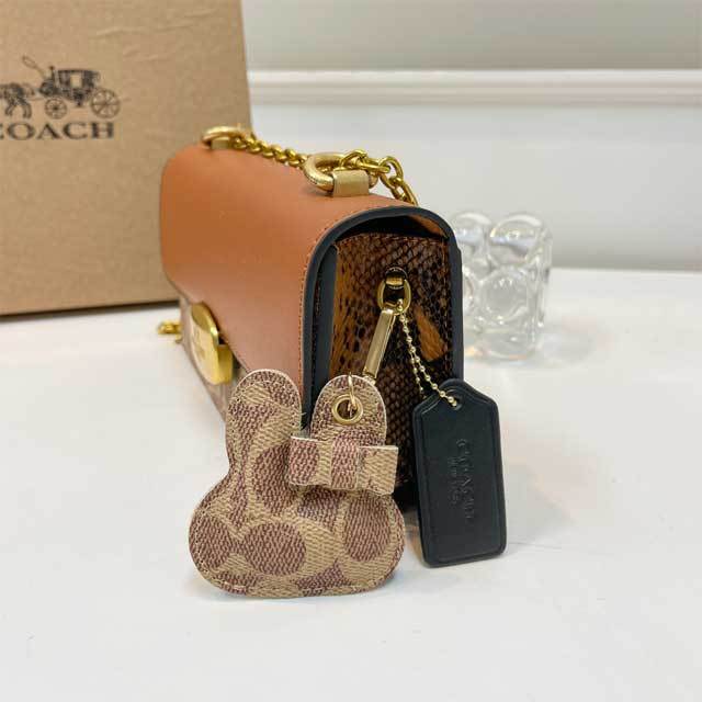 Printed Leather Chained Messenger Bag