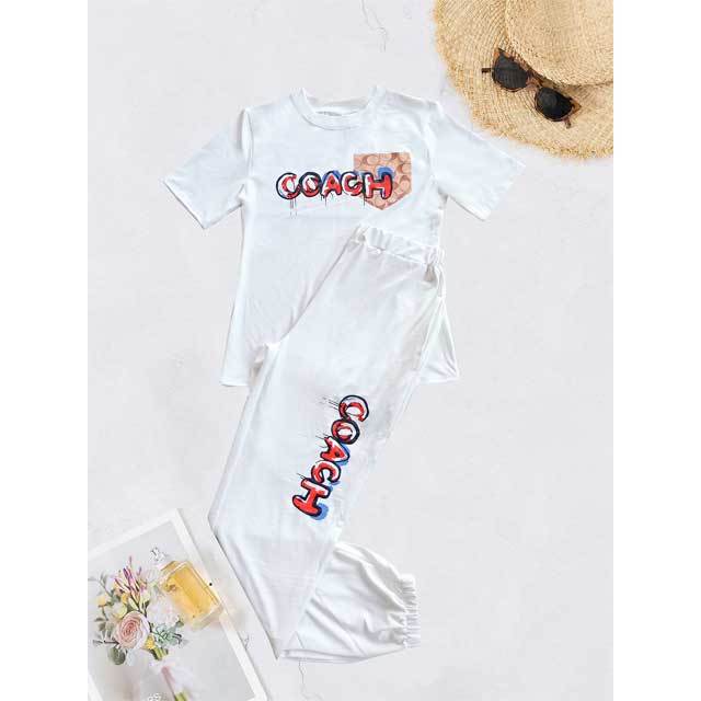 Printed Short Sleeve Casual Pants Set