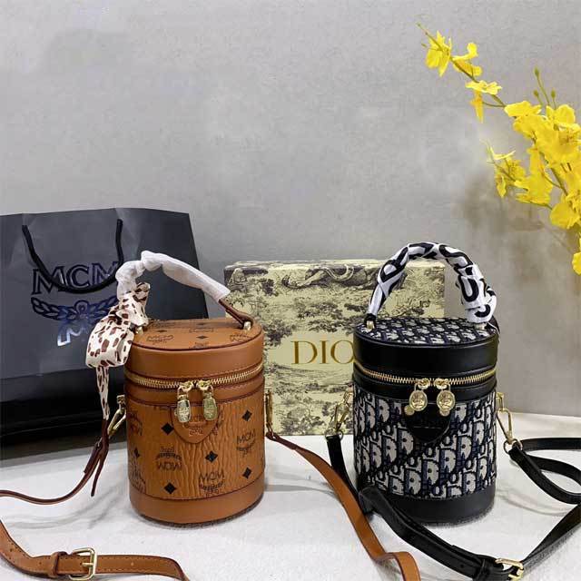 Printed Leather Women Crossbody Makeup Bag