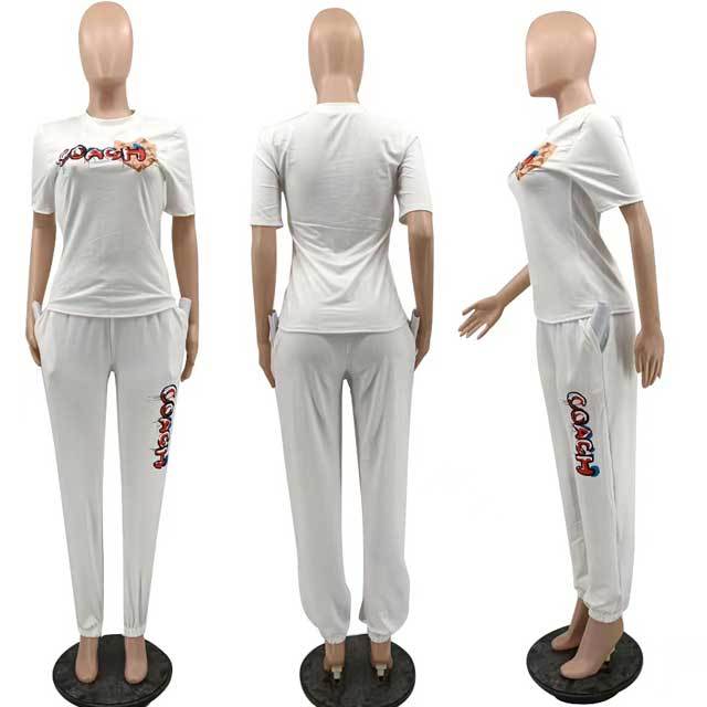 Printed Short Sleeve Casual Pants Set