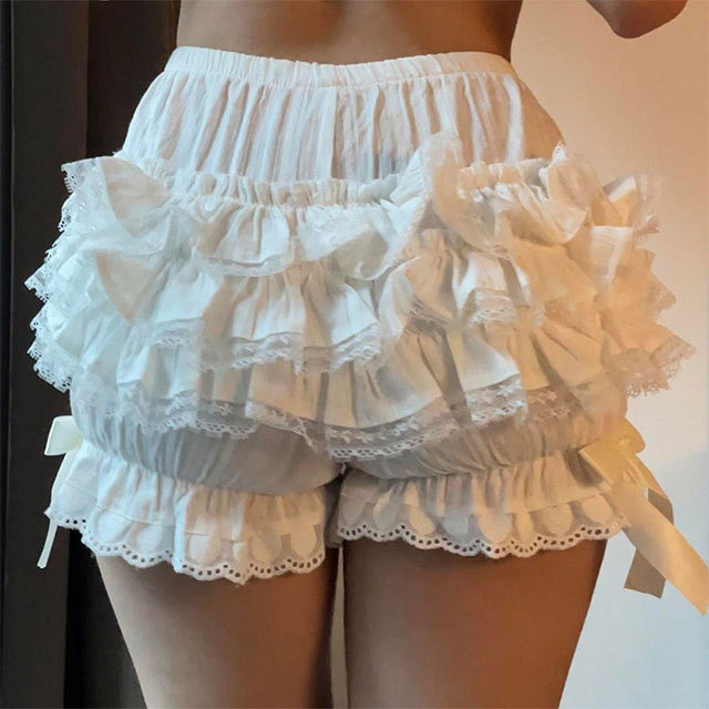 Bow Decor Ruffled Shorts