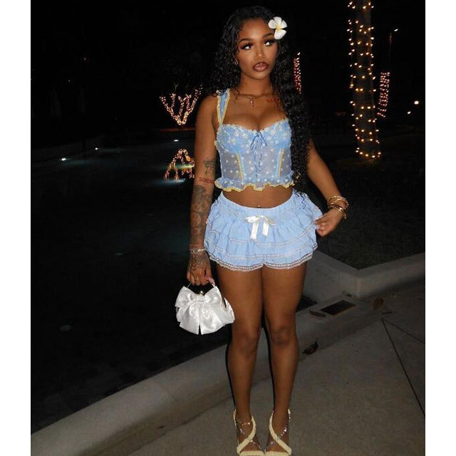 Bow Decor Ruffled Shorts