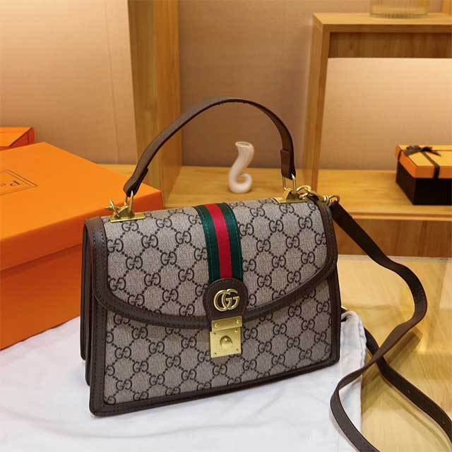 Leather Printed Crossbody Handbag