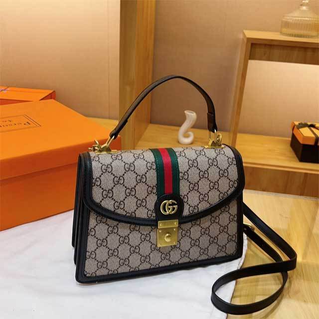 Leather Printed Crossbody Handbag