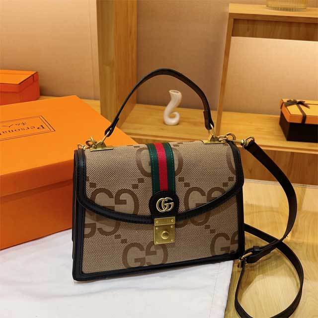 Leather Printed Crossbody Handbag