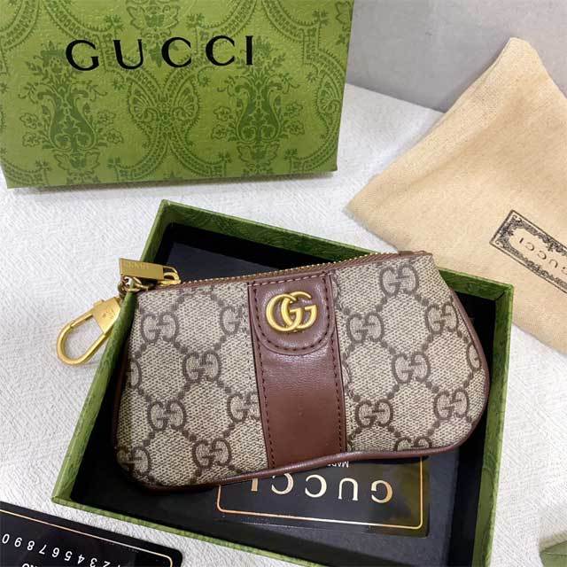 Metal Logo Leather Printed Wallet
