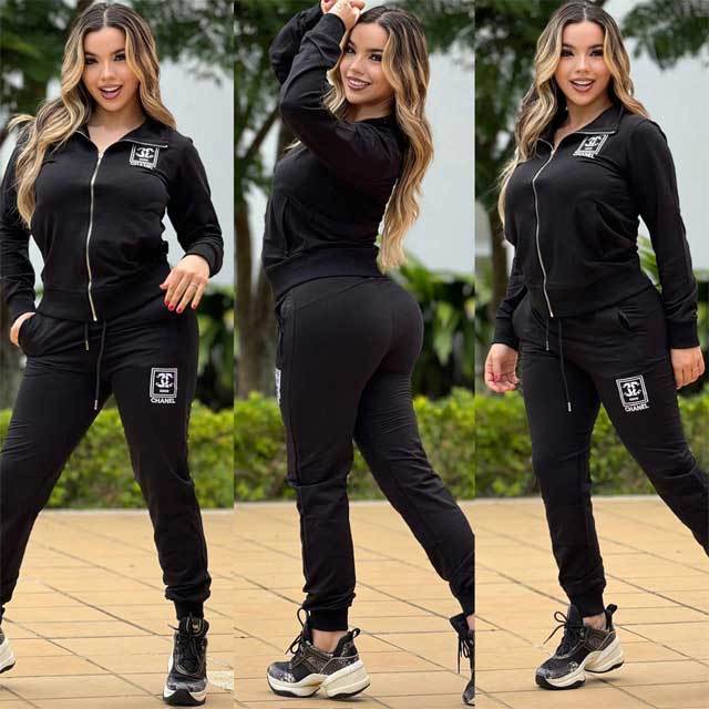 Embroidery Long Sleeve Fall Jogging Suit