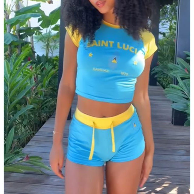 Saint Lucia Vibes Active Short Set