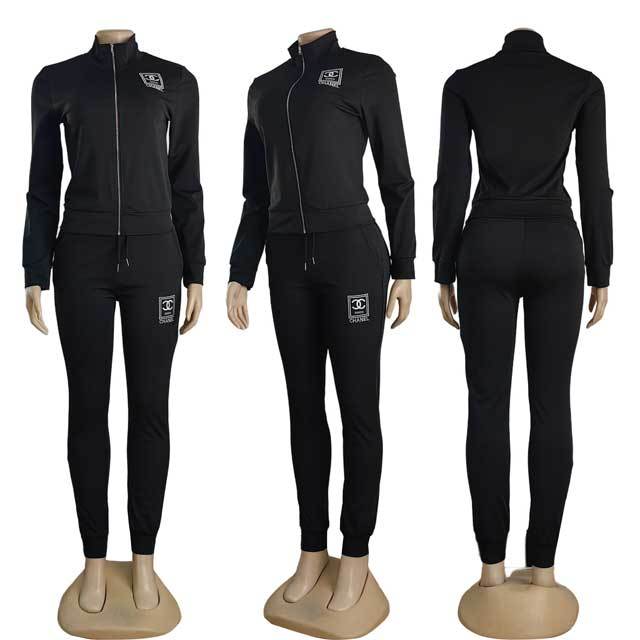 Embroidery Long Sleeve Fall Jogging Suit