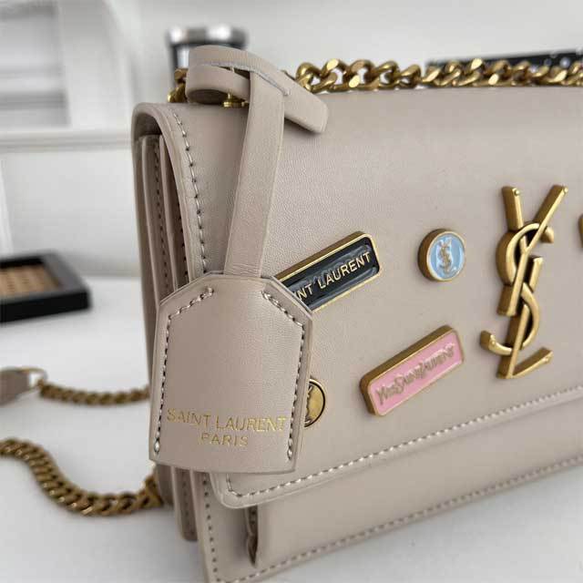 Metal Logo Leather Fashion Messenger Bag