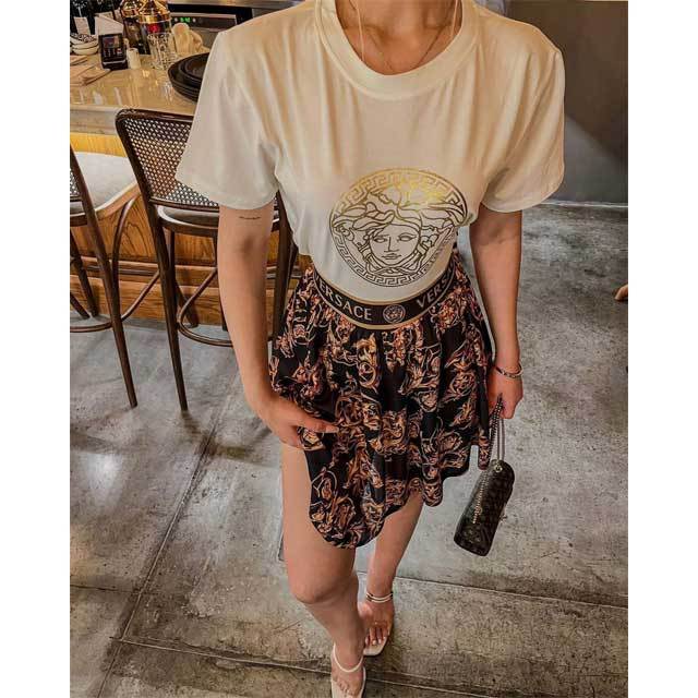 Printed High Waist Skirt Set