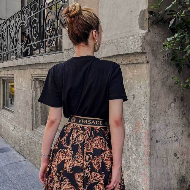 Printed High Waist Skirt Set