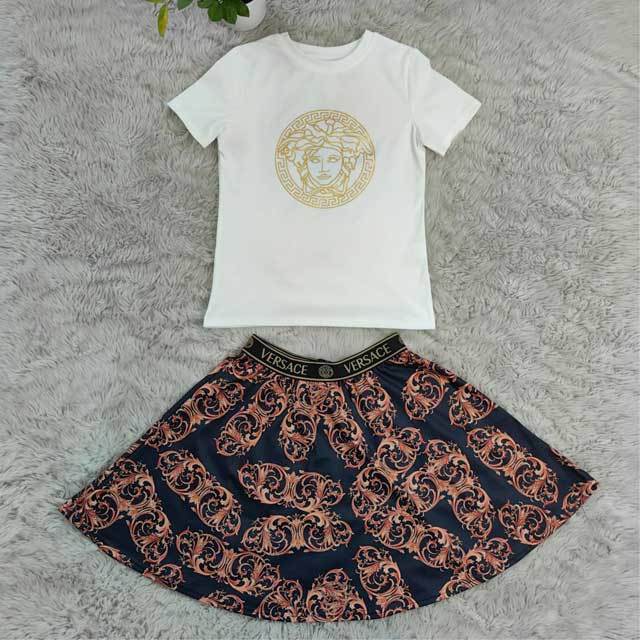 Printed High Waist Skirt Set