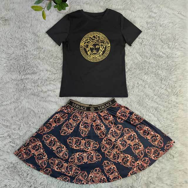 Printed High Waist Skirt Set