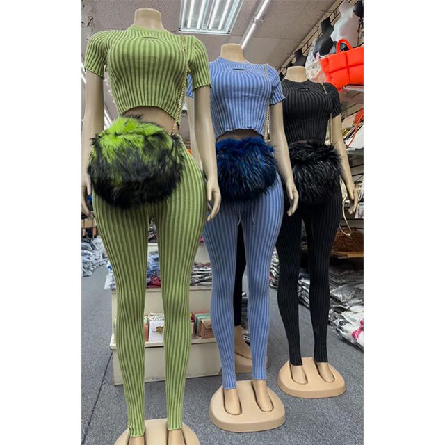 Hollow Out Knit 2 Piece Pant Set