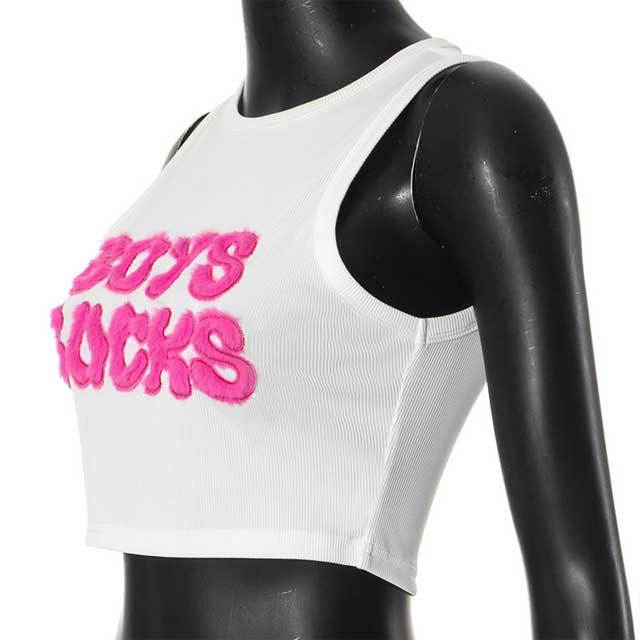 3D Letter Ribbed Tank Top