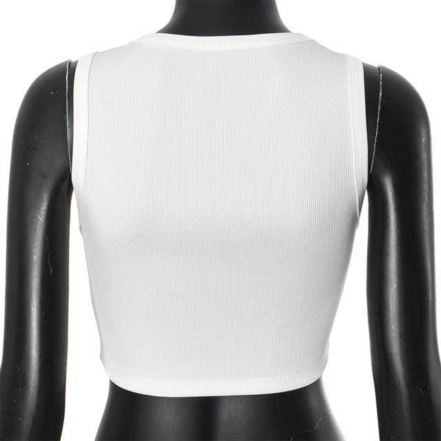 3D Letter Ribbed Tank Top