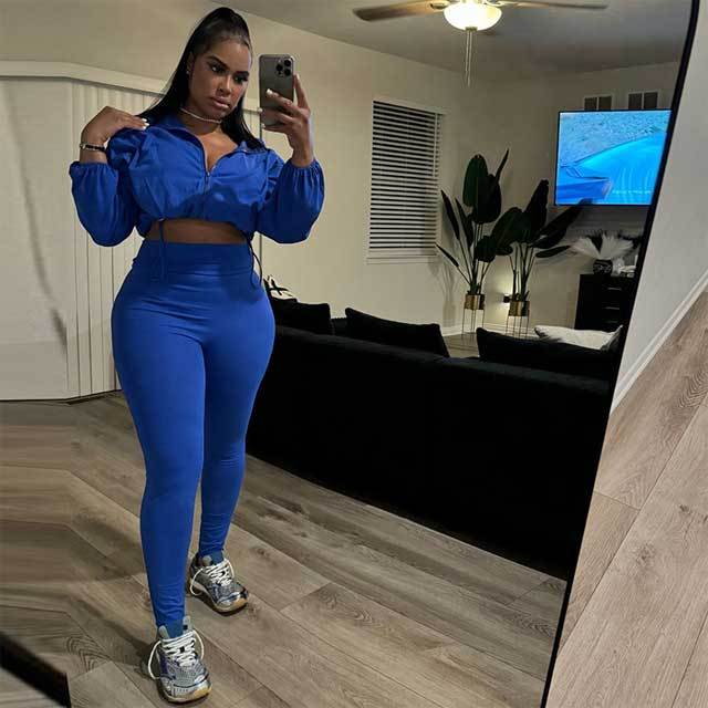 Drawstring Top Casual Jogging Suit
