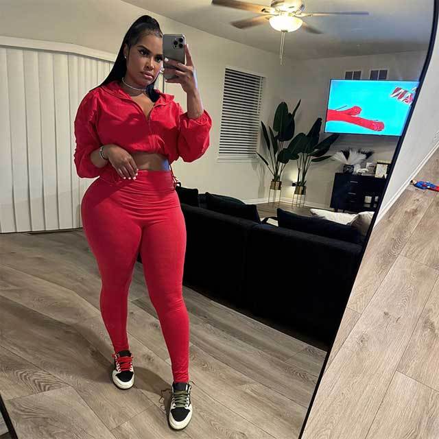 Drawstring Top Casual Jogging Suit