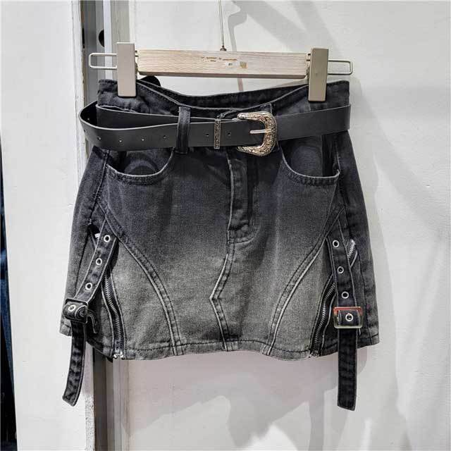 Denim Gradient Cargo Skirt