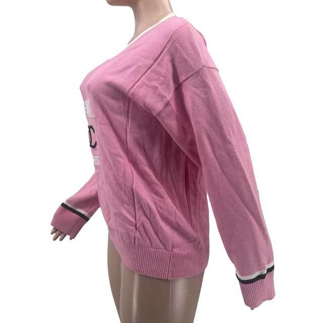 Embroidery Long Sleeve Knit Sweater Top