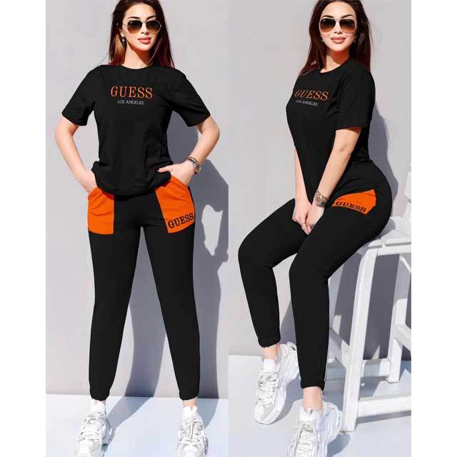 Embroidery Short Sleeve Casual Jogging Suit