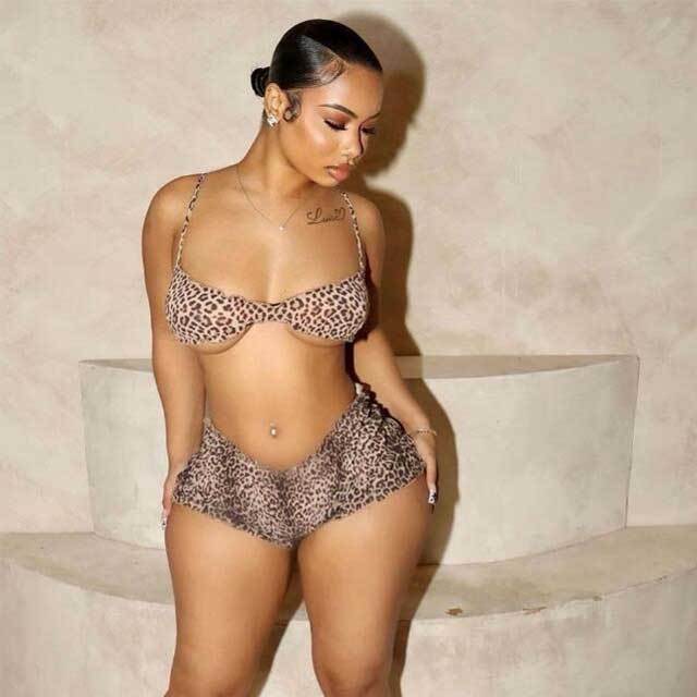 Leopard Mesh Co-ord Short Set