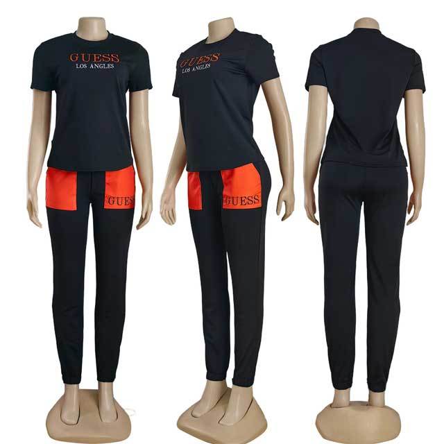 Embroidery Short Sleeve Casual Jogging Suit